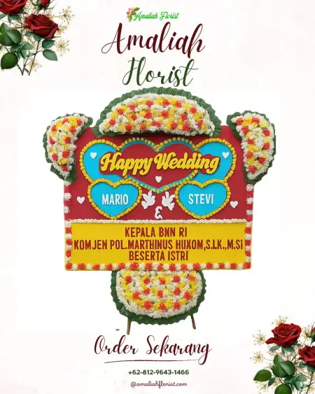 Papan Bunga Pernikahan Cinyawang